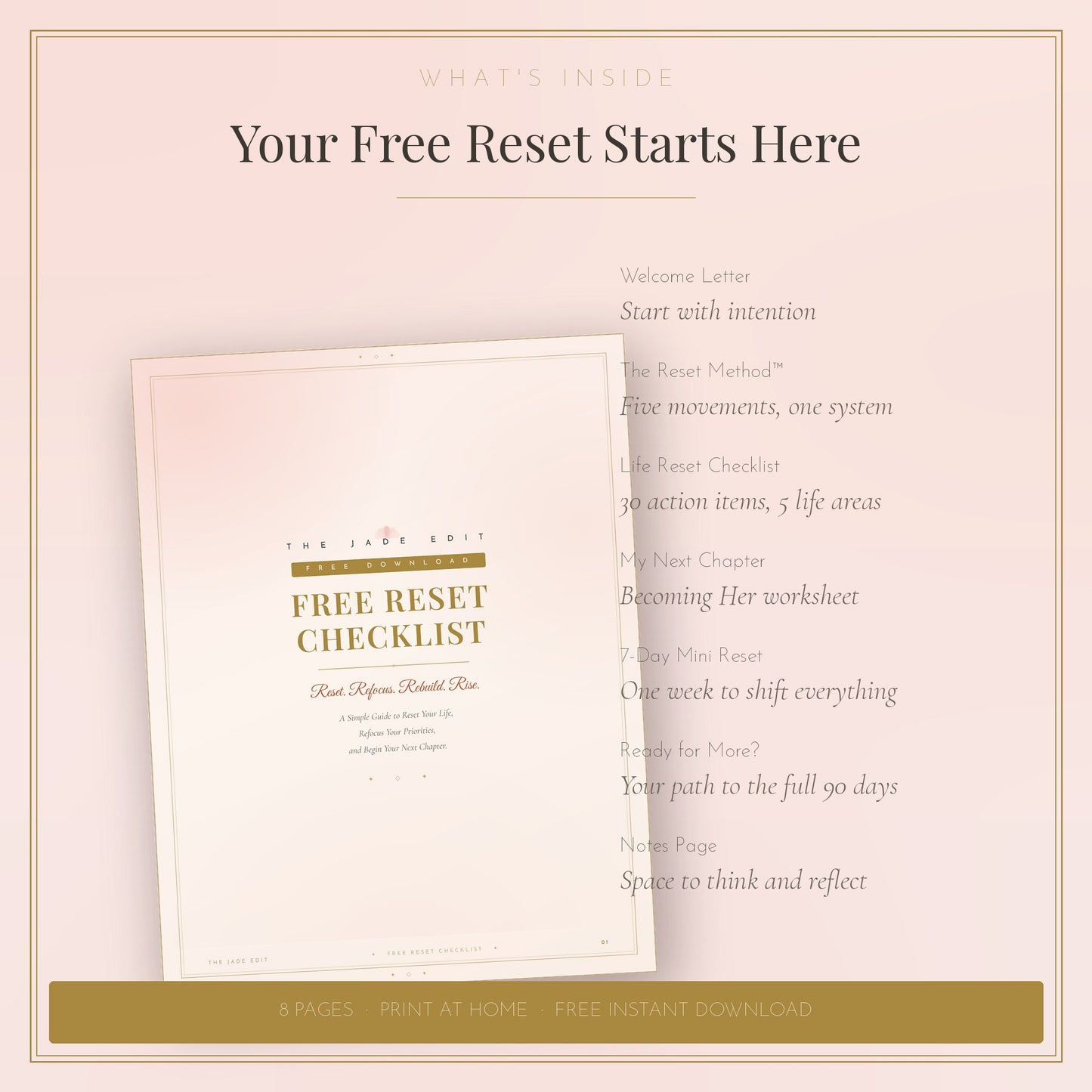 The Jade Edit™ Free Reset Checklist